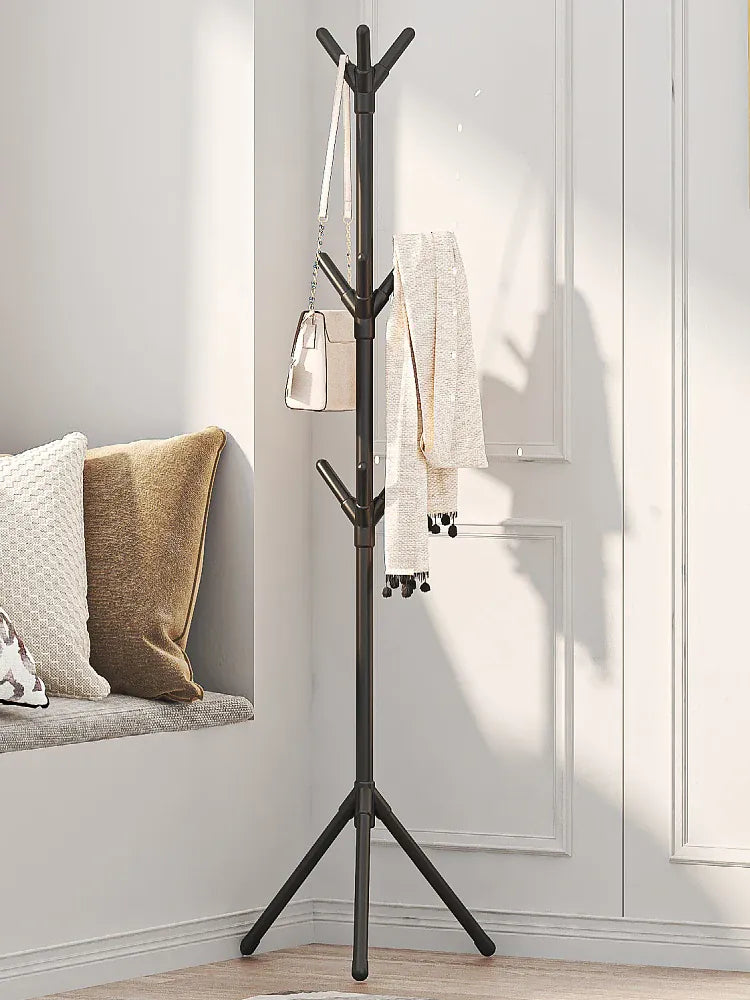 Alternate view of freestanding coat rack with multiple hooks