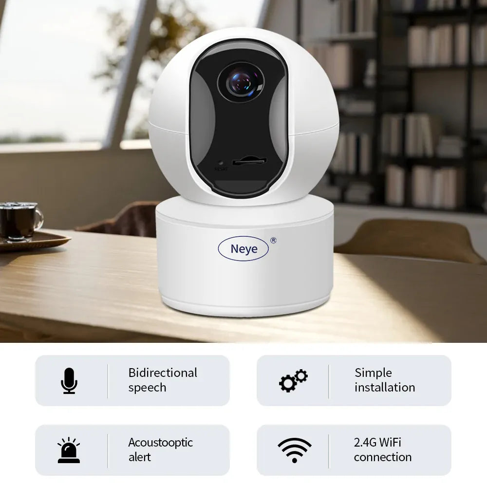 Indoor WiFi PTZ security camera in white