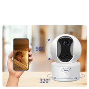 Indoor WiFi PTZ security camera in white