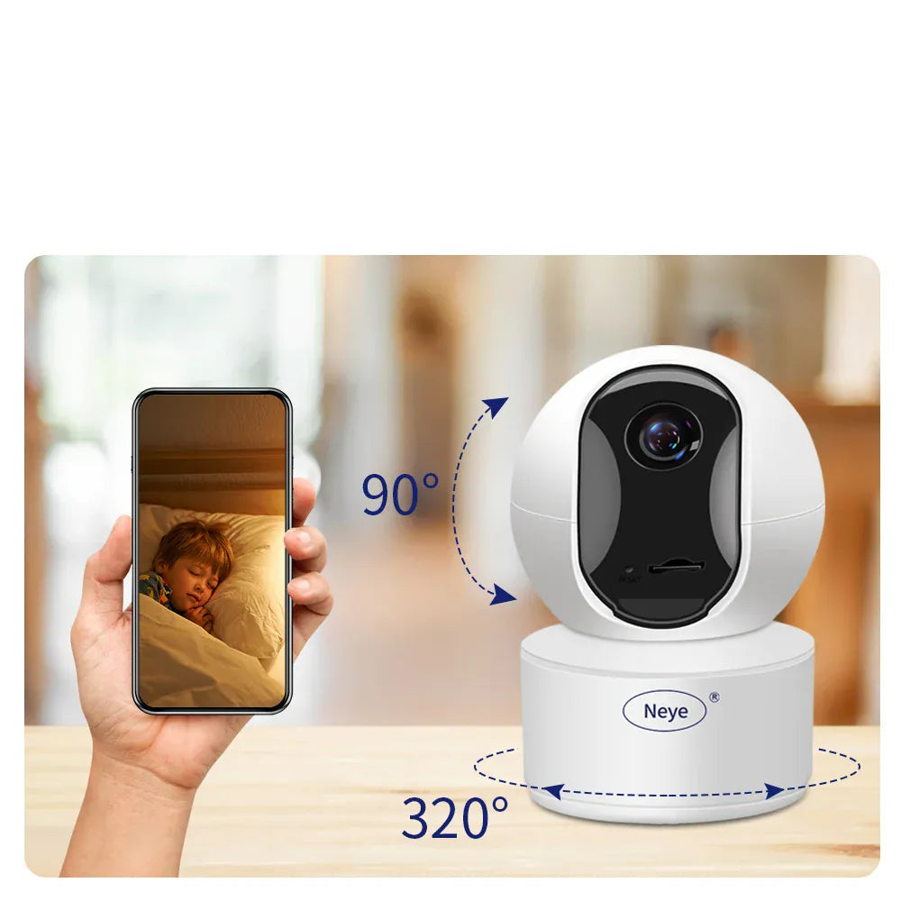 Indoor WiFi PTZ security camera in white