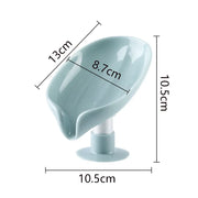 Dimensions of the leaf self-draining soap dish