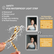 Essentials House LED Backlit Mirror Bathroom Vanity with Lights,Anti-Fog,Dimmable,CRI90+,Touch Button,Water