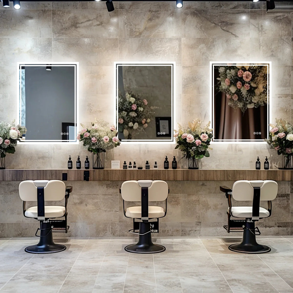 Essentials House LED Backlit Mirror Bathroom Vanity with Lights,Anti-Fog,Dimmable,CRI90+,Touch Button,Water