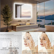 Essentials House LED Backlit Mirror Bathroom Vanity with Lights,Anti-Fog,Dimmable,CRI90+,Touch Button,Water