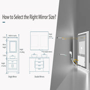 Essentials House LED Backlit Mirror Bathroom Vanity with Lights,Anti-Fog,Dimmable,CRI90+,Touch Button,Water