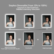 Essentials House LED Backlit Mirror Bathroom Vanity with Lights,Anti-Fog,Dimmable,CRI90+,Touch Button,Water