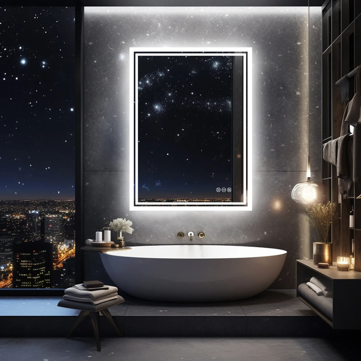 Essentials House 28x36 inch / Mexico LED Backlit Mirror Bathroom Vanity with Lights,Anti-Fog,Dimmable,CRI90+,Touch
