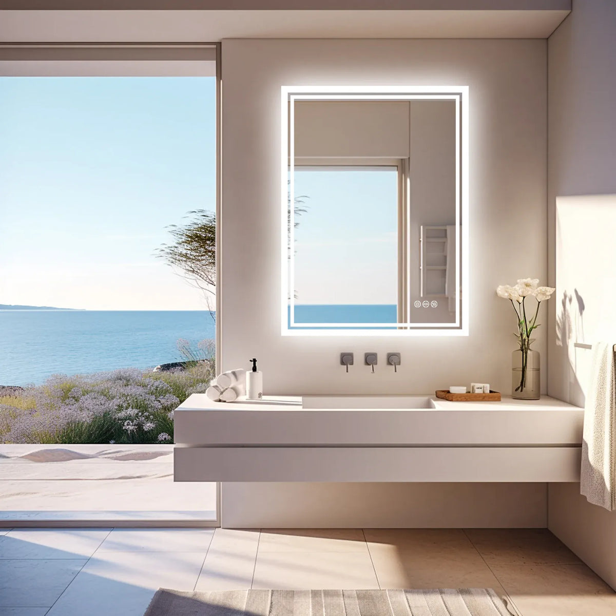 Essentials House 24x32 inch / GERMANY LED Backlit Mirror Bathroom Vanity with Lights,Anti-Fog,Dimmable,CRI90+,Touch
