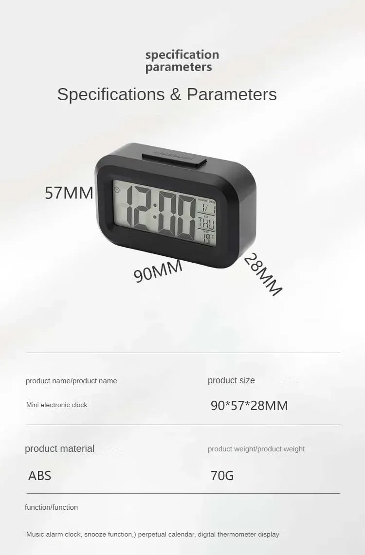Essentials House Desk Decorations Table Clock Bedroom Decoration Led Digital Alarm Clock Data Times Calendar Electronic
