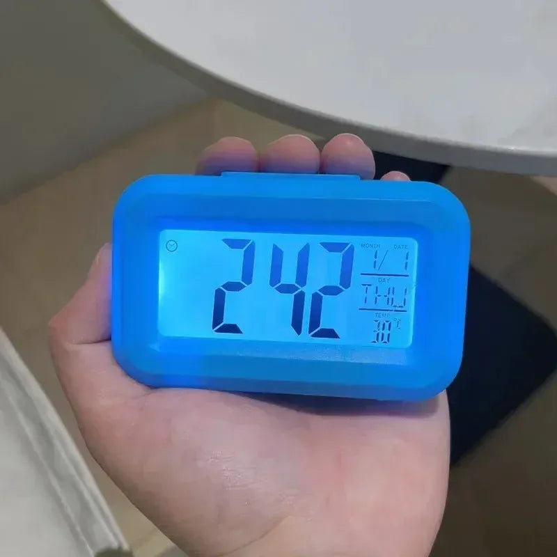 Essentials House Blue Desk Decorations Table Clock Bedroom Decoration Led Digital Alarm Clock Data Times Calendar Electronic