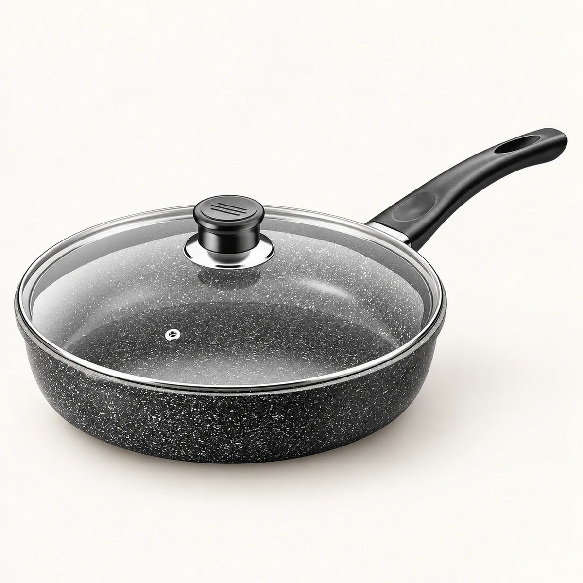 Maifan Stone Nonstick Frying Pan on a warm off-white background with a soft natural shadow.