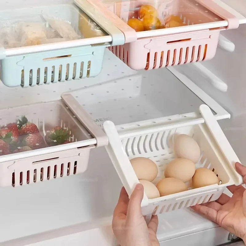 Essentials House Fridge Organizer Storage Box Creative Multifunctional Refrigerator Drawer for Fruit Egg Food Plastic Storage
