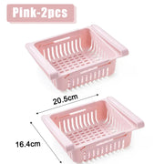 Essentials House Pink-2PCS Fridge Organizer Storage Box Creative Multifunctional Refrigerator Drawer for Fruit Egg Food