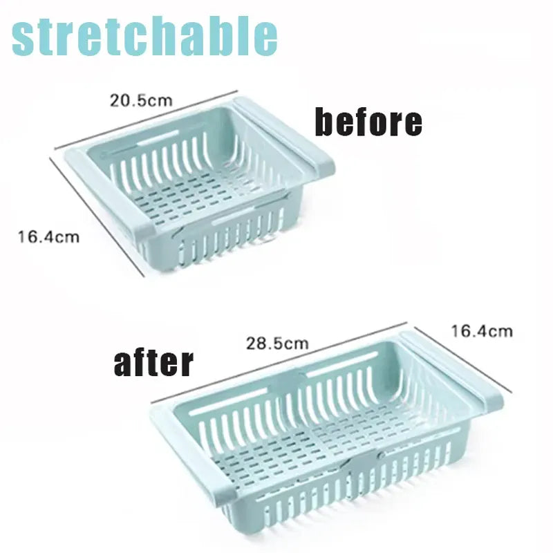 Essentials House Blue Fridge Organizer Storage Box Creative Multifunctional Refrigerator Drawer for Fruit Egg Food Plastic