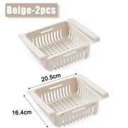 Essentials House Beige-2PCS Fridge Organizer Storage Box Creative Multifunctional Refrigerator Drawer for Fruit Egg Food