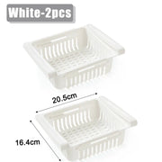 Essentials House White-2PCS Fridge Organizer Storage Box Creative Multifunctional Refrigerator Drawer for Fruit Egg Food