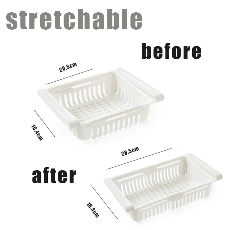 Essentials House White Fridge Organizer Storage Box Creative Multifunctional Refrigerator Drawer for Fruit Egg Food Plastic