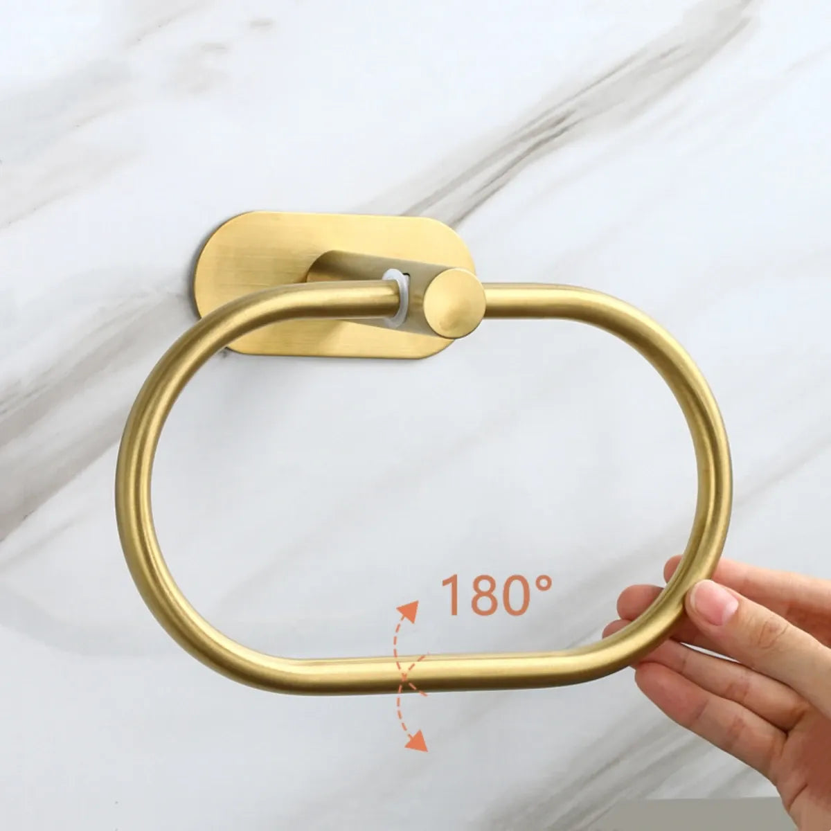 Gold towel ring rotating 180 degrees