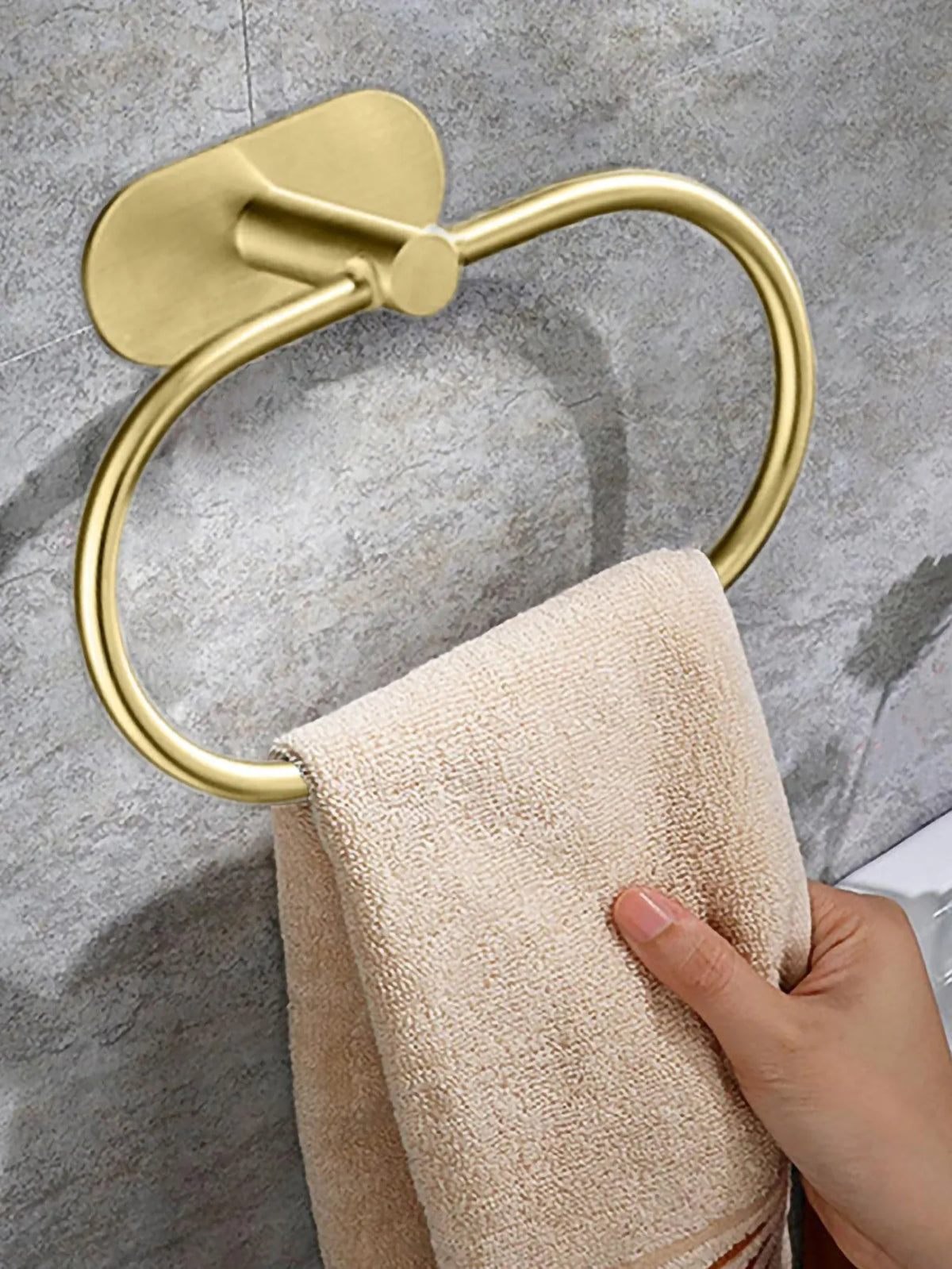 Alternate view of no-drill adhesive bathroom hardware accessory