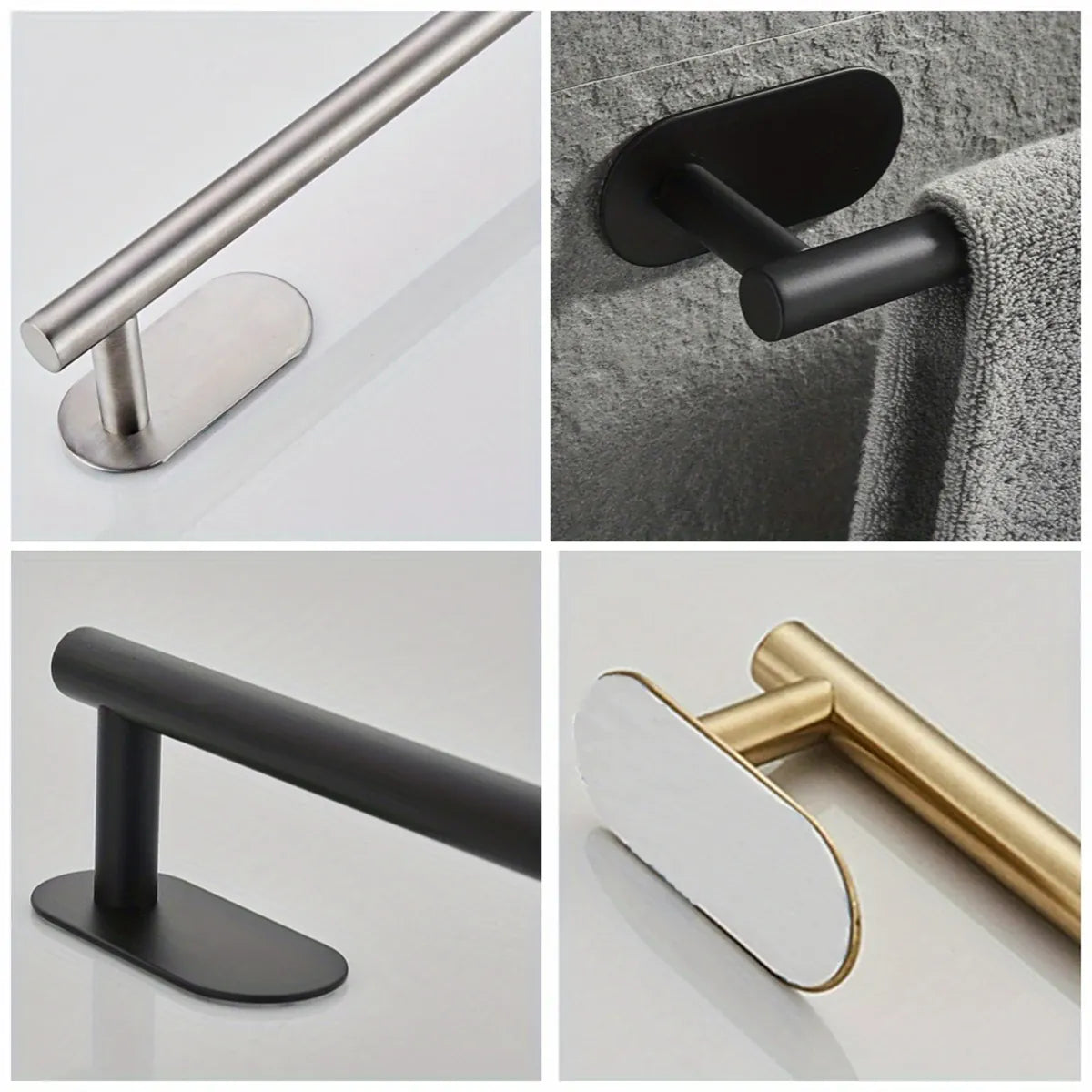 Alternate view of no-drill adhesive bathroom hardware accessory
