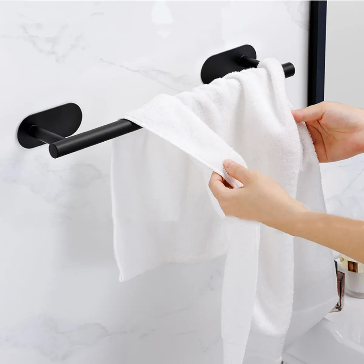 Alternate view of no-drill adhesive bathroom hardware accessory