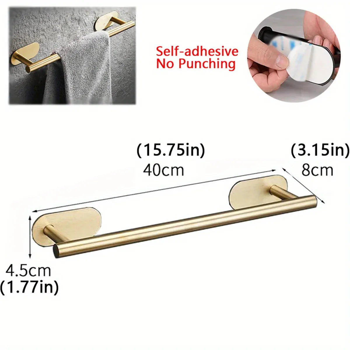 Adhesive towel bar, Style 3