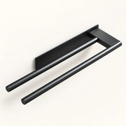 Black double-rod adhesive towel bar