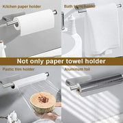 Paper roll holder used for kitchen towels and bathroom tissue