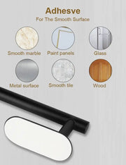 No-drill stainless steel holder for toilet paper or paper towels