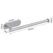 Silver no-drill stainless steel 32.5 cm paper towel holder