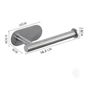 Silver no-drill stainless steel 16.2 cm toilet paper holder