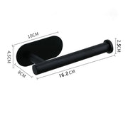 Black no-drill stainless steel 16.2 cm toilet paper holder