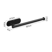 Black no-drill stainless steel 32.5 cm paper towel holder