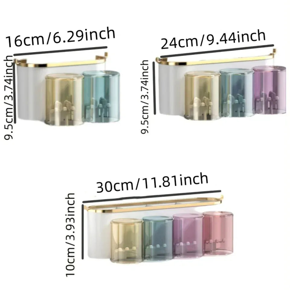 Dimensions for 16, 24, and 30 cm toothbrush organizers