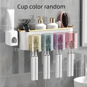 Alternate view of no-drill wall-mounted toothbrush organizer