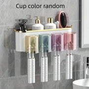 Alternate view of no-drill wall-mounted toothbrush organizer