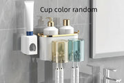 Alternate view of no-drill wall-mounted toothbrush organizer