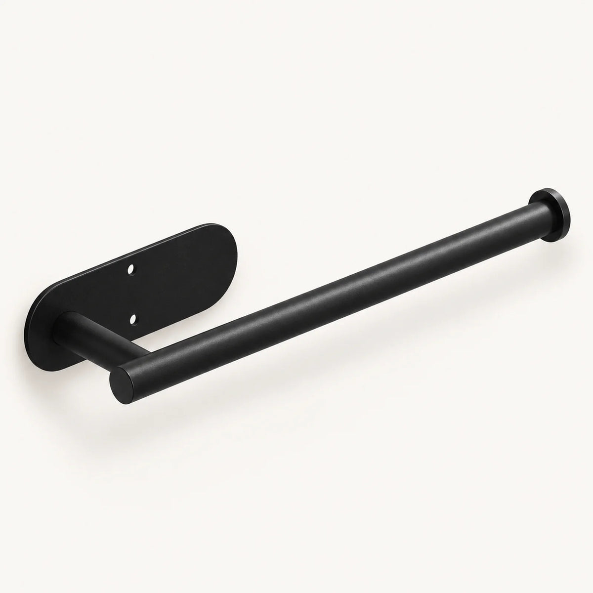 Black wall-mounted paper roll holder