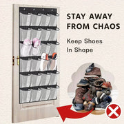 Twelve- and twenty-four-pocket shoe organizer size options