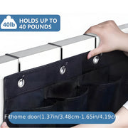 Alternate view of over-the-door shoe organizer with mesh pockets