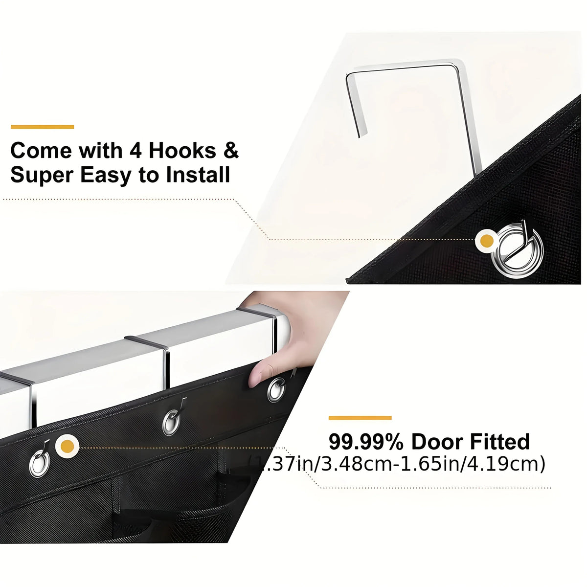Alternate view of over-the-door shoe organizer with mesh pockets