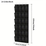 Alternate view of over-the-door shoe organizer with mesh pockets