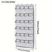 Alternate view of over-the-door shoe organizer with mesh pockets
