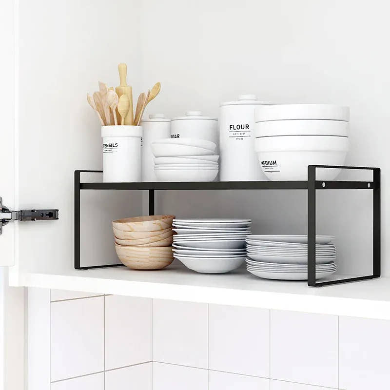 Essentials House Steel Kitchen Dishes Bowl Storage Rack Kitchenware Utensils Drainer Shelf Cabinet Over Sink Cutlery Drying