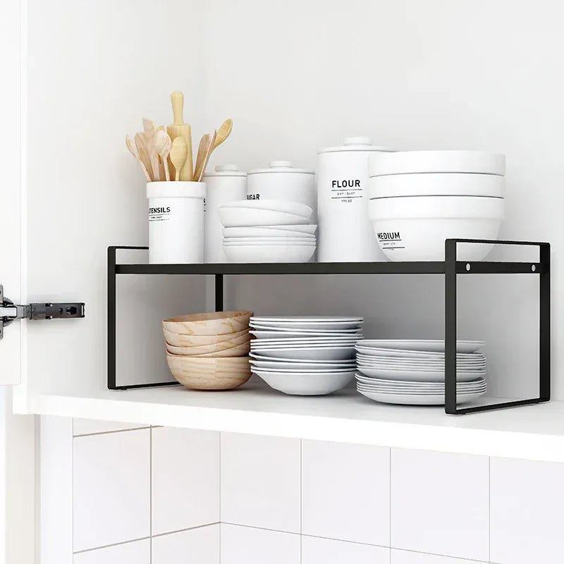 Essentials House Steel Kitchen Dishes Bowl Storage Rack Kitchenware Utensils Drainer Shelf Cabinet Over Sink Cutlery Drying