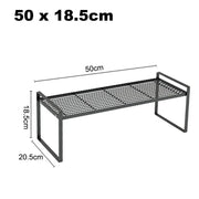 Essentials House Long - Black Steel Kitchen Dishes Bowl Storage Rack Kitchenware Utensils Drainer Shelf Cabinet Over Sink