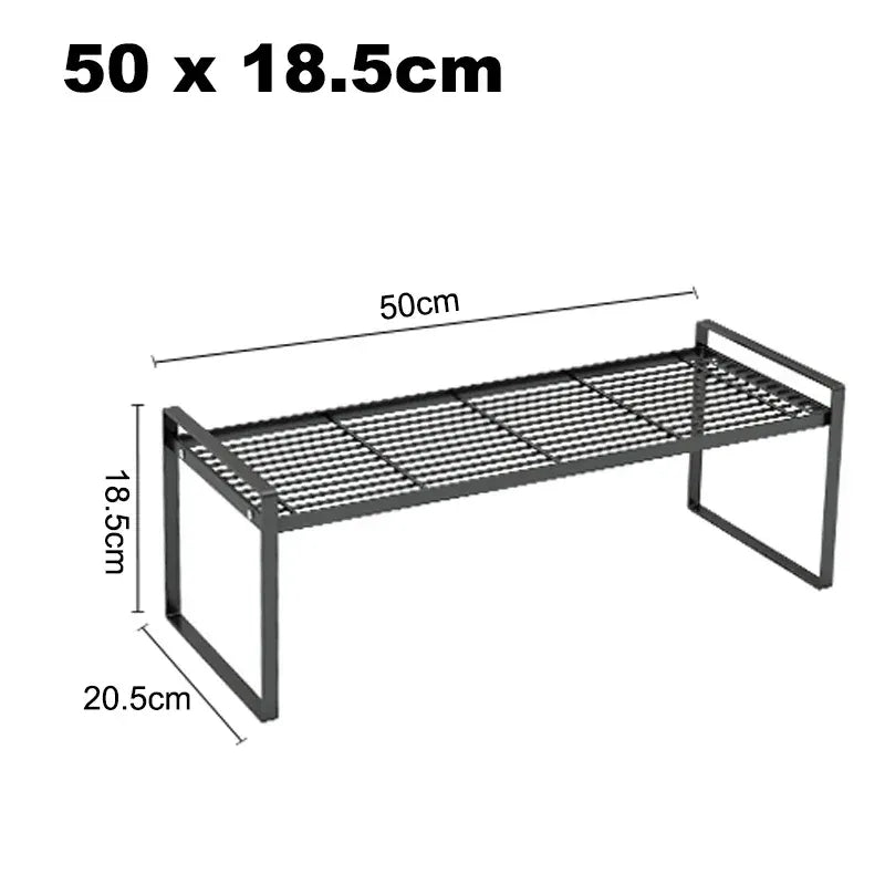 Essentials House Long - Black Steel Kitchen Dishes Bowl Storage Rack Kitchenware Utensils Drainer Shelf Cabinet Over Sink