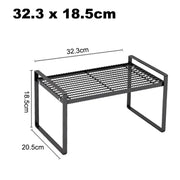Essentials House Short - Black Steel Kitchen Dishes Bowl Storage Rack Kitchenware Utensils Drainer Shelf Cabinet Over Sink