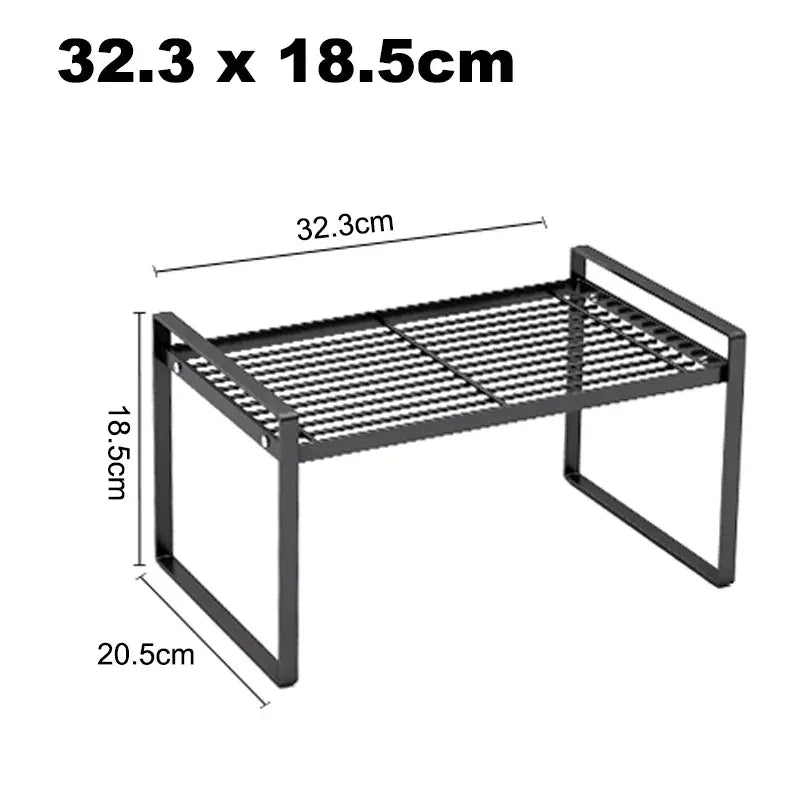 Essentials House Short - Black Steel Kitchen Dishes Bowl Storage Rack Kitchenware Utensils Drainer Shelf Cabinet Over Sink