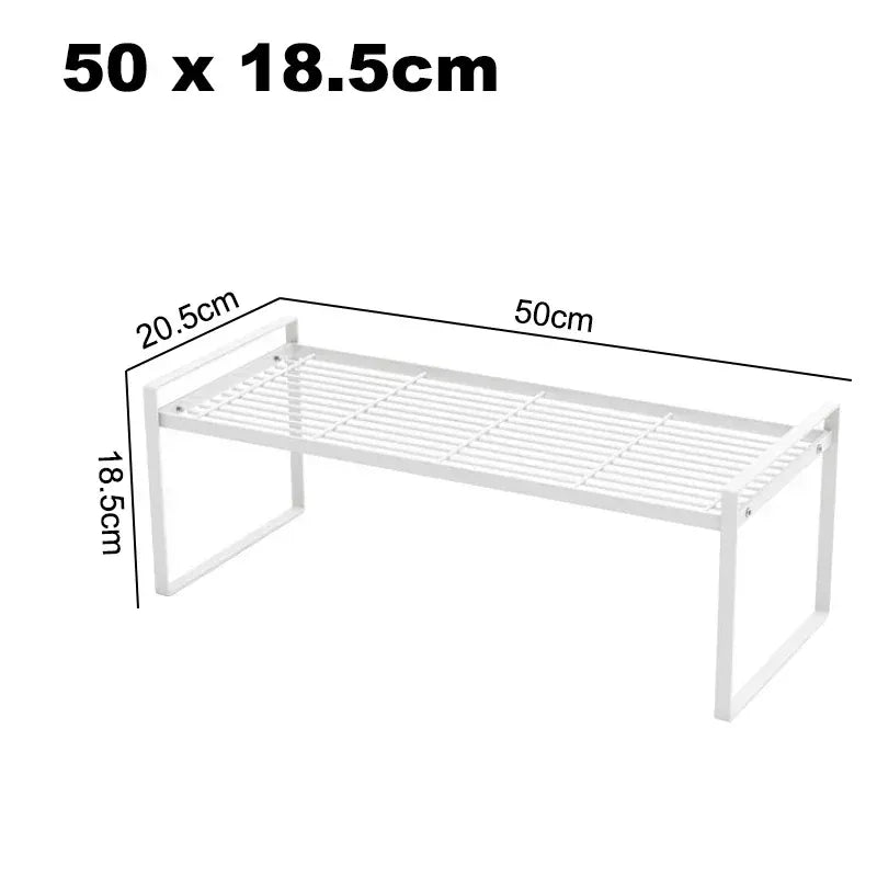 Essentials House Long - White Steel Kitchen Dishes Bowl Storage Rack Kitchenware Utensils Drainer Shelf Cabinet Over Sink